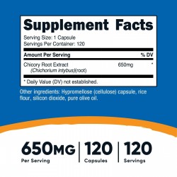 Цикория корен 650мг x 120 капсули НУТРИКОСТ | Chicory Root x 120 caps NUTRICOST