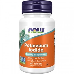 КАЛИЕВ ЙОДИД 30мг таблетки 60бр НАУ ФУУДС | POTASSIUM IODIDE 30mg tablets 60s NOW FOODS