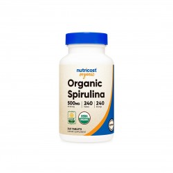 Спирулина Органик 500мг x 240 таблетки НУТРИКОСТ | Organic Spirulina x 240 tabs NUTRICOST