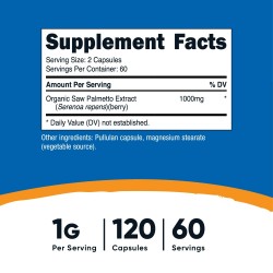 Сао Палмето екстракт 500мг x 120 капсули НУТРИКОСТ | Saw Palmetto x 120 caps NUTRICOST