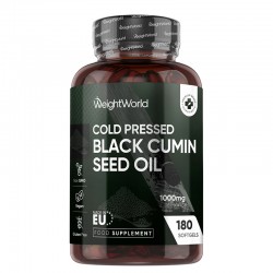 Черен кимион (масло от семена) 1000 mg х 180 софтгел капсули | Cold Pressed Black Cumin Seed Oil, WeightWorld