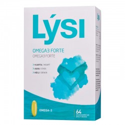 Омега-3 Форте (рибено масло) x 64 софтгел капсули Луси | Omega3 Forte Lýsi x 64 softgel caps Lýsi