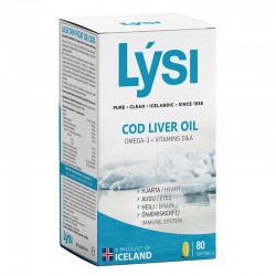 Масло от черен дроб на треска 500 mg x 80 софтгел капсули Луси | Cod Liver Oil x 80 softgel caps Lýsi