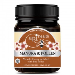 Многоцветен пчелен мед от манука MGO 100+ с  пчелен прашец x 250 g | Manuka and Pollen, ApiHealth