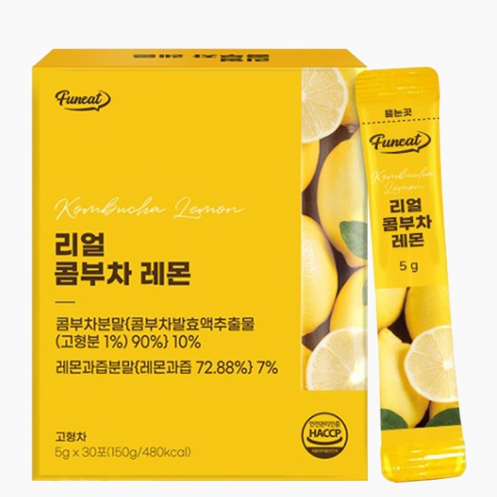Комбуча (разтворима напитка с вкус на лимон), 30 сашета х 5 g | Kombucha Lemon, Funeat