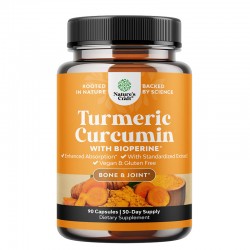 Куркума с биоперин x 90 капсули | Turmeric Curcumin with BioPerine, Nature's craft