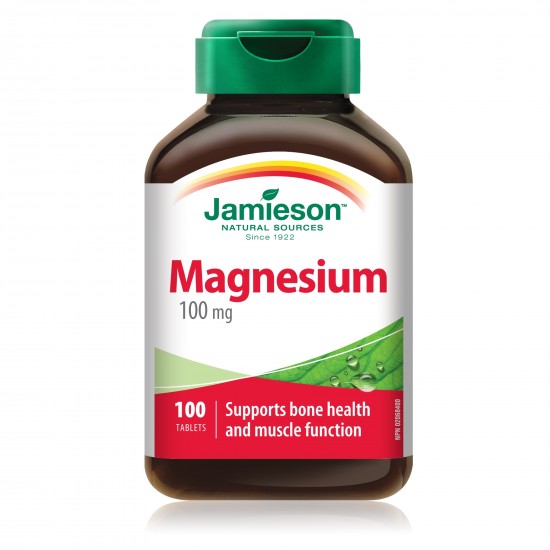 МАГНЕЗИЙ 100мг таблетки 100бр ДЖЕЙМИСЪН | MAGNESIUM 100mg tabs 100s JAMIESON