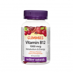 ВИТАМИН Б12 1000мкг ГЪМИ желирани таблетки 60бр УЕБЪР НАТУРАЛС | VITAMIN B12 1000mcg GUMMIES 60s jelly tabs WEBBER NATURALS