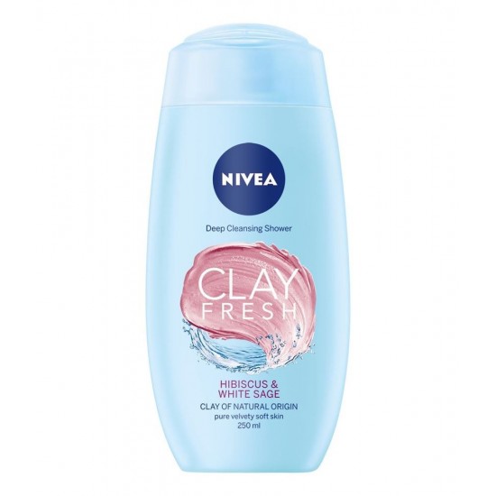 НИВЕА КЛЕЙ ФРЕШ Душ гел с Хибискус & Градински чай 250мл | NIVEA CLAY FRESH Shower gel with Hibiscus & White sage 250ml