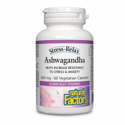 АШВАГАНДА 300мг капсули 60бр НАТУРАЛ ФАКТОРС | ASHWAGANDHA 300mg veggie caps 60s NATURAL FACTORS 