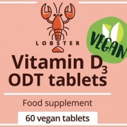 ВИТАМИН Д3 1000IU растителни таблетки x 60бр  ЛОБСТЕР | VITAMIN D3 ODT 1000IU vegan tabs x 60s  LOBSTER