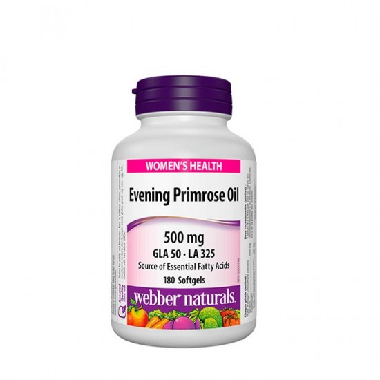 ВЕЧЕРНА ИГЛИКА 500мг капсули 180бр УЕБЪР НАТУРАЛС | EVENING PRIMROSE 500mg softgels 180s WEBBER NATURALS