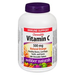 ВИТАМИН Ц 500мг 300бр. дъвчащи таблетки УЕБЪР НАТУРАЛС | VITAMIN C 500mg 300s chewable tabs WEBBER NATURALS