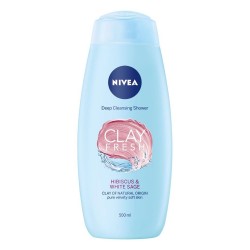 НИВЕА КЛЕЙ ФРЕШ Душ гел с Хибискус & Градински чай 500мл | NIVEA CLAY FRESH Shower gel with Hibiscus & White sage 500ml
