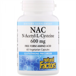 Н-АЦЕТИЛ-Л-ЦИСТЕИН 600мг 60 капсули НАТУРАЛ ФАКТОРС | N-ACETYL-L-CYSTEINE 600mg 60 caps NATURAL FACTORS