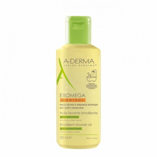 А-ДЕРМА ЕКЗОМЕГА КОНТРОЛ Емолиентно душ-олио за лице и тяло 200мл | A-DERMA EXOMEGA CONTROL Huile lavante emolliente 200ml