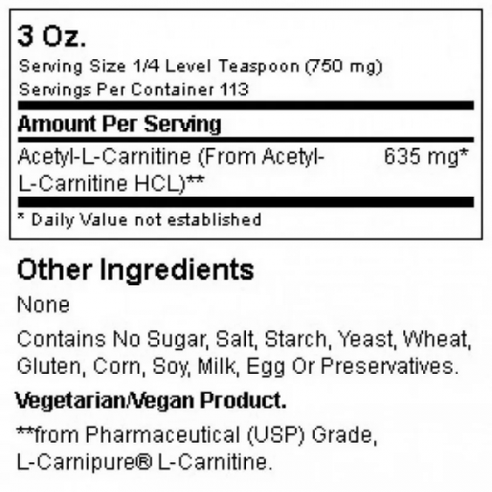 АЦЕТИЛ Л-КАРНИТИН ПРАХ 85 гр. НАУ ФУУДС | ACETYL L-CARNITINE powder 85 g NOW FOODS