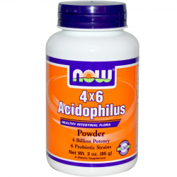 АЦИДОФИЛУС 4х6 прах 85г НАУ ФУУДС | ACIDOPHILUS 4x6 pwd 85g NOW FOODS