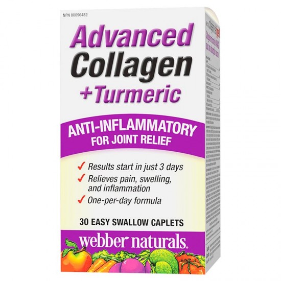 КОЛАГЕН с КУРКУМА мини каплети 30бр УЕБЪР НАТУРАЛС | ADVANCED COLLAGEN with TURMERIC minicaplets 30s WEBBER NATURALS