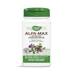 АЛФА-МАКС ЛЮЦЕРНА КОНЦЕНТРАТ 525мг х 100 капсули НЕЙЧЪР'С УЕЙ | ALFA-MAX Concentrate 525mg 100s veg caps NATURE'S WAY