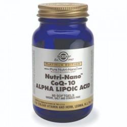 НУТРИ-НАНО CoQ-10 АЛФА ЛИПОЕВА КИСЕЛИНА меки капсули 60бр. СОЛГАР | NUTRI-NANO CoQ-10 ALPHA LIPOIC ACID softgels 60s SOLGAR