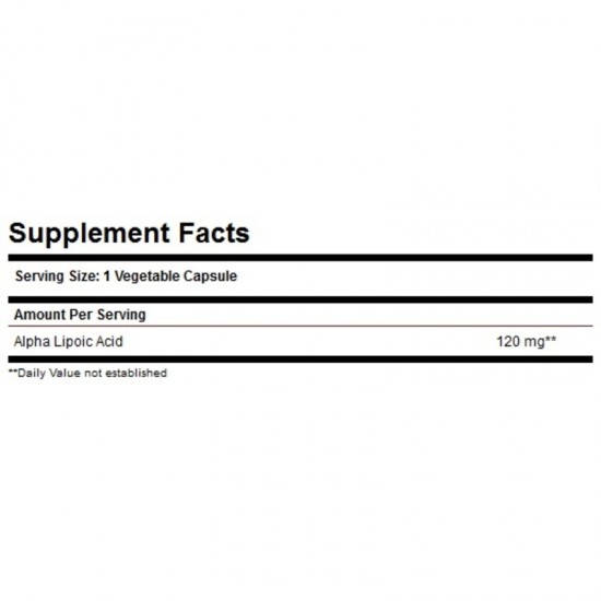 АЛФА-ЛИПОЕВА КИСЕЛИНА 120мг растителни капсули 60бр. СОЛГАР | ALPHA LIPOIC ACID 120mg veggie caps 60s SOLGAR