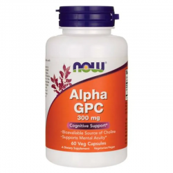 АЛФА ГФХ 300мг капсули 60 бр. НАУ ФУУДС | ALPHA GPC 300mg caps 60s NOW FOODS