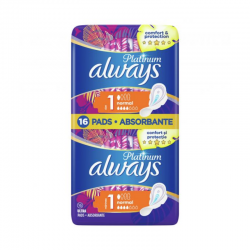 Дамски превръзки нормал 2 x 8бр ОЛУЕЙС ПЛАТИНУМ | Sanitary towels with wings, normal 2 x 8s ALWAYS PLATINUM