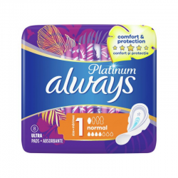 Дамски превръзки нормал x 8бр ОЛУЕЙС ПЛАТИНУМ | Sanitary towels with wings, normal x 8s ALWAYS PLATINUM