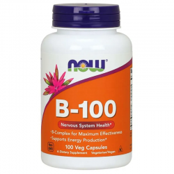 ВИТАМИН Б-100 Комплекс 100 капсули НАУ ФУУДС | VITAMIN B-100 100 veggie capsules NOW FOODS