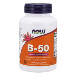 ВИТАМИН Б-50 Компекс 100 капсули НАУ ФУУДС | VITAMIN B-50 100 veggie capsules NOW FOODS