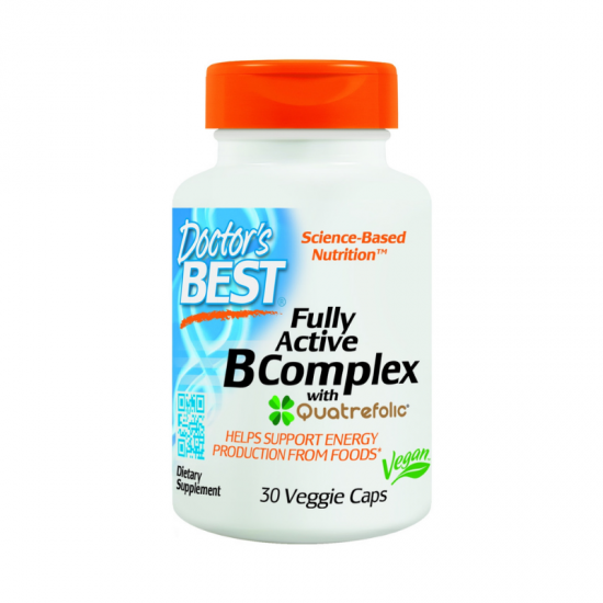 ВИТАМИН Б Комплекс FULLY ACTIVE ДОКТОРС БЕСТ | B COMPLEX fully ative with Quatrefolic 30caps DOCTOR'S BEST