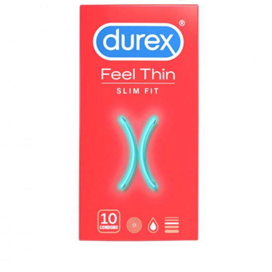 ДЮРЕКС ФИЙЛ ТИН СЛИМ ФИТ презервативи 10бр. | DUREX FEEL THIN SLIM FIT condoms 10 pack