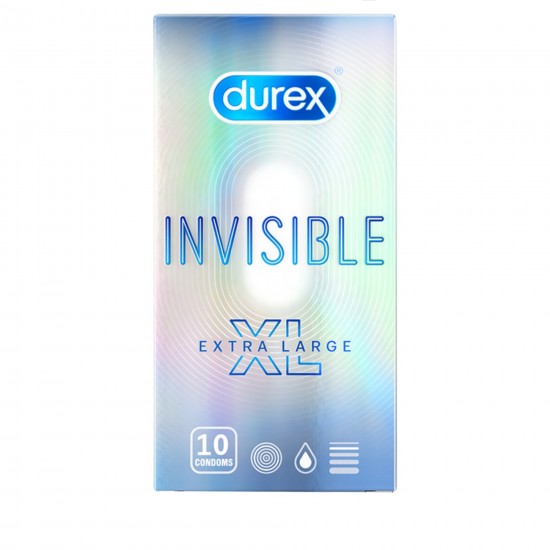 ДЮРЕКС ИНВИЗИБЪЛ Ултра тънки презерватив XL 10бр | DUREX INVISIBLE Ultra thin XL condom 10s
