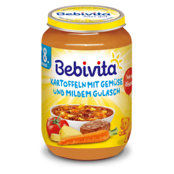 БЕБИВИТА Картофи и зеленчуци с гулаш 8+ м. 220гр. | BEBIVITA Potatoes and vegetables with gulasch 8+ 220g