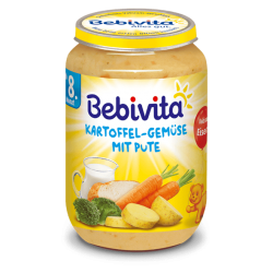 БЕБИВИТА Картофи и зеленчуци с пуешко месо 8+ м. 3бр х 220гр. | BEBIVITA Potatoes and vegetables with turkey 8+ 3s x 220g