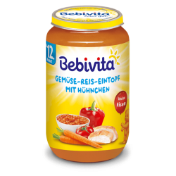 БЕБИВИТА Ориз със зеленчуци и пуешко месо 12+ м. 3бр х 250гр. | BEBIVITA Rice with vegetables and turkey 12+ 3s x 250g
