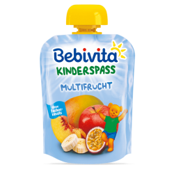 БЕБИВИТА Плодова закуска Ябълка с банан 1г.+ 3бр х 90гр. | BEBIVITA Apple with banana Fruit snack pouch 1+ 3s x 90g