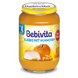 БЕБИВИТА Тиква с пилешко месо и ябълка 4+ м. 3бр х 190гр. | BEBIVITA Pumpkin with chicken and apples 4+ 3s x 190g