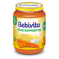 БЕБИВИТА Пюре Нежни зеленчуци със сметана 6+ м. 190гр. | BEBIVITA Vegetables with cream puree 6+ 190g