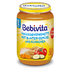 БЕБИВИТА Спагети със зеленчуци и пилешко месо 8+ м. 220гр. | BEBIVITA Spaghetti with vegetables and chicken 8+ 220g