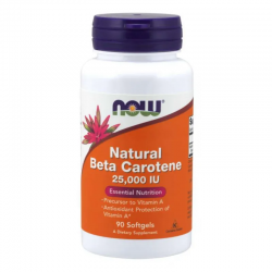 НАТУРАЛЕН БЕТА КАРОТЕН 25000 IU 90 драж. НАУ ФУУДС I BETA CAROTENE NATURAL 25000 IU drag. 90s NOW FOODS
