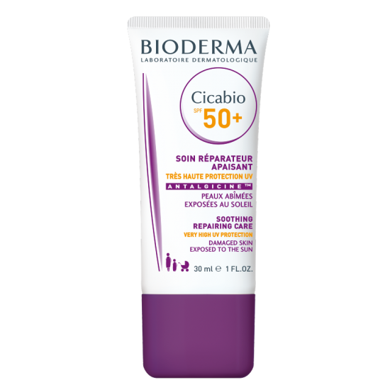 БИОДЕРМА ЦИКАБИО SPF50+ крем за увредена и раздразнена кожа със слънцезащитен фактор 30мл | BIODERMA CICABIO SPF50+ 30ml