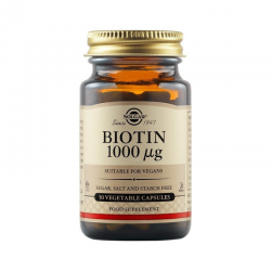 БИОТИН 1000мкг растителни капсули x 50бр. СОЛГАР | BIOTIN 1000mcg vegetable caps x 50s SOLGAR