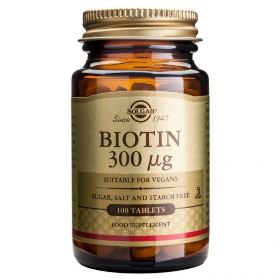 БИОТИН 300мкг таблетки 100бр. СОЛГАР | BIOTIN 300mcg tabs 100s SOLGAR