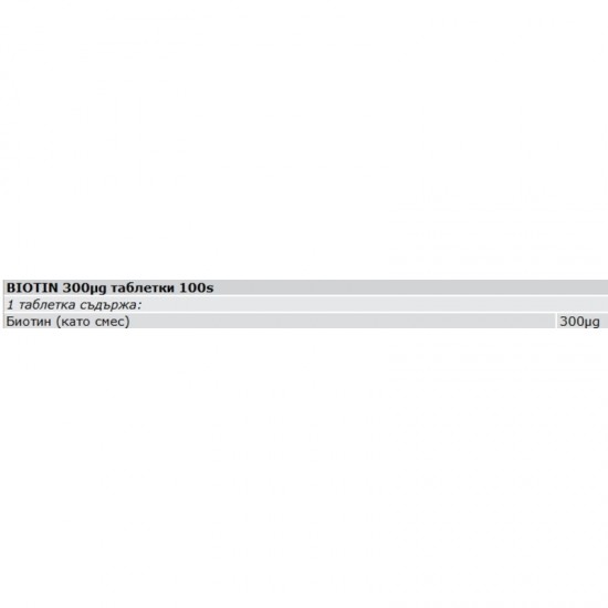 БИОТИН 300мкг таблетки 100бр. СОЛГАР | BIOTIN 300mcg tabs 100s SOLGAR