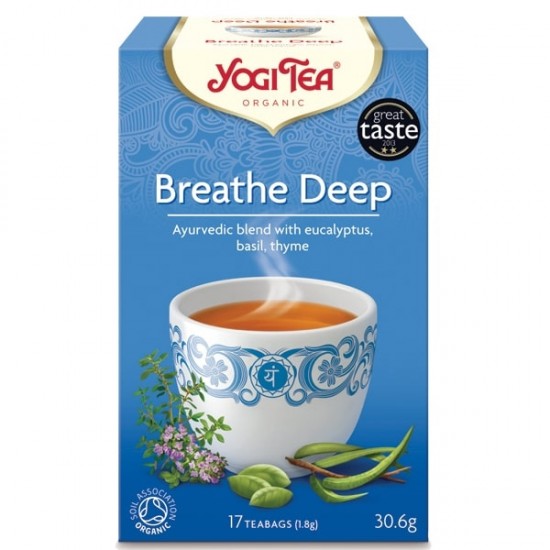 ЙОГИ ОРГАНИК БИО Аюрведичен чай "За дишането", пакетчета 17бр | YOGI ORGANIC BIO Ayurvedic tea blend "Breathe deep" teabags 17s