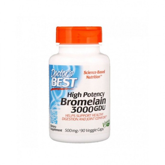 БРОМЕЛАИН 3000GDU 500мг х 90 капсули ДОКТОРС БЕСТ | BROMELAIN caps 90s DOCTOR'S BEST