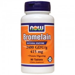 БРОМЕЛАИН 2400 ГДУ таблетки 90 бр. НАУ ФУУДС | BROMELAIN 2400 GDU tabs 90s NOW FOODS