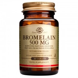 БРОМЕЛАИН 500мг таблетки 30 бр. СОЛГАР | BROMELAIN 500mg tabs 30s SOLGAR